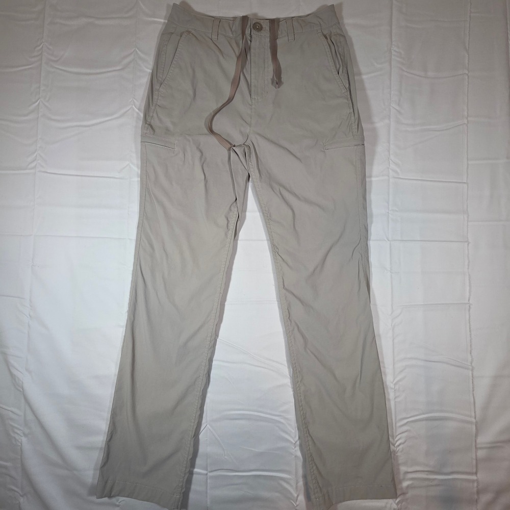 Eddie Bauer First Ascent Women 8 Tan Hiking Pants Drawstring Outdoor Trail